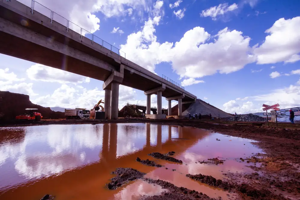 Bridge constructed response over mud swamp