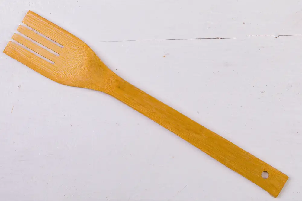 Brown wooden spatula