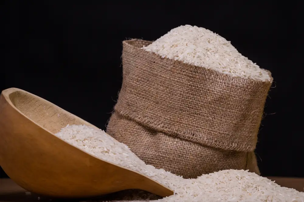 Rice packaged in a cassava bowl