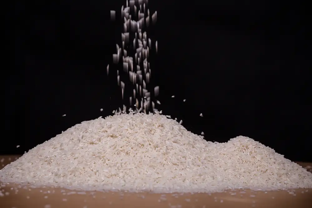 Pouring rice grass
