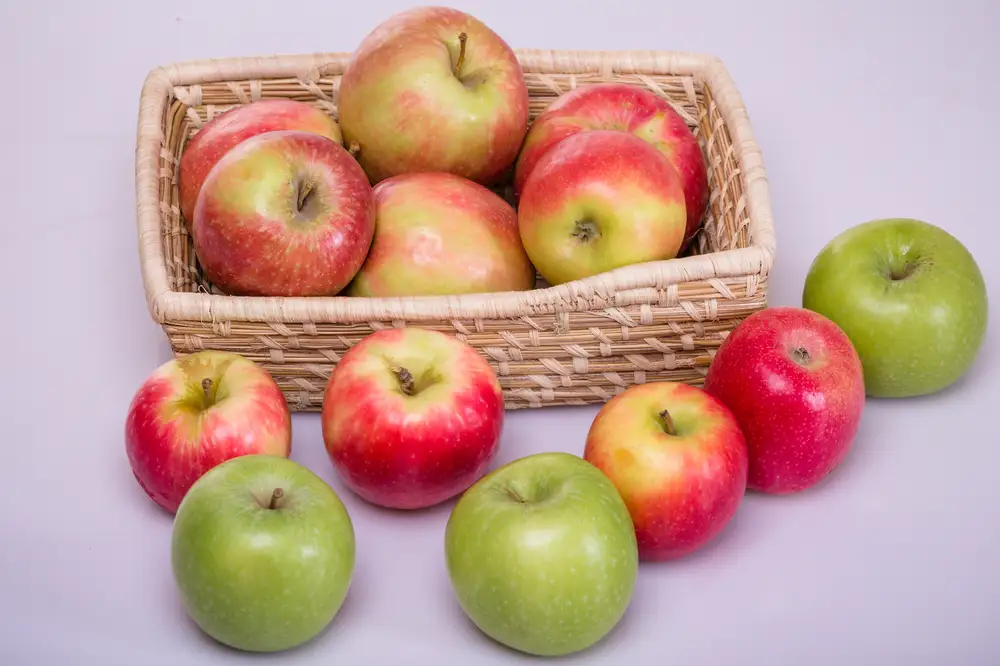 Apples in a hand woven basket