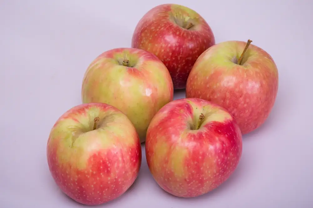 Closeup of healthy red apples