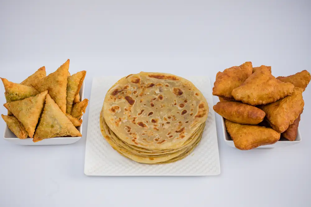 Set of snacks in different dishes