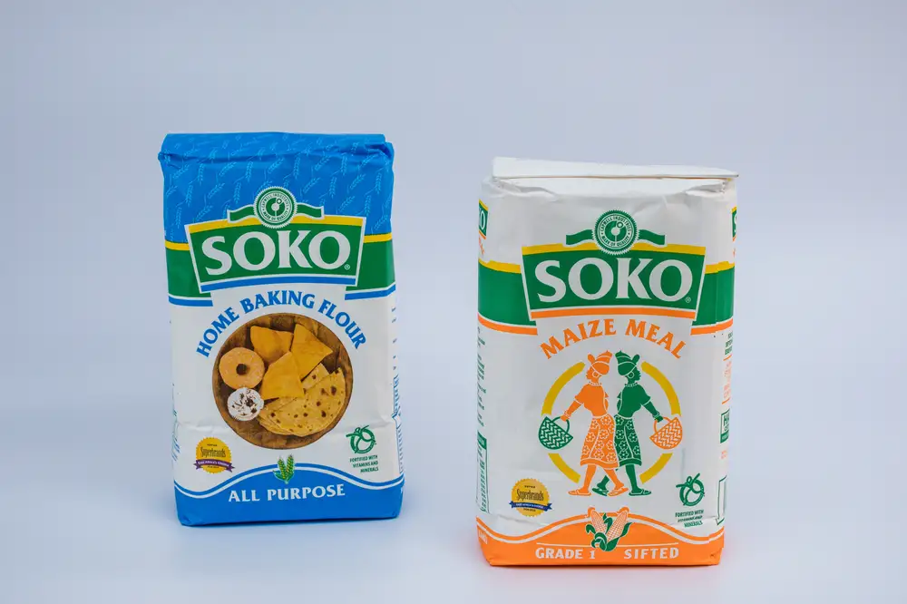 Packs of two different flour