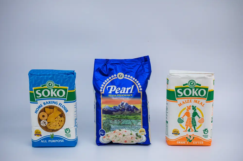 Pack of baking flour,corn flour and perfumed rice
