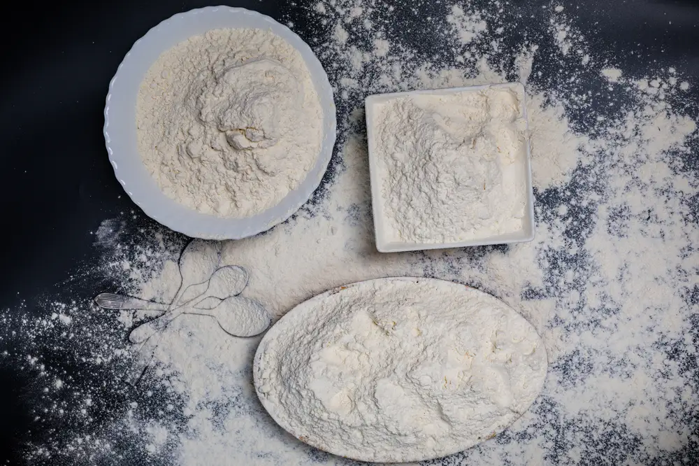 Bowls of white flour