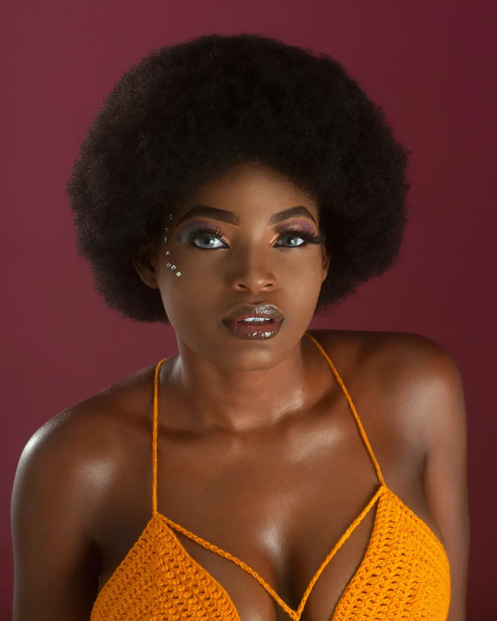 woman with an afro