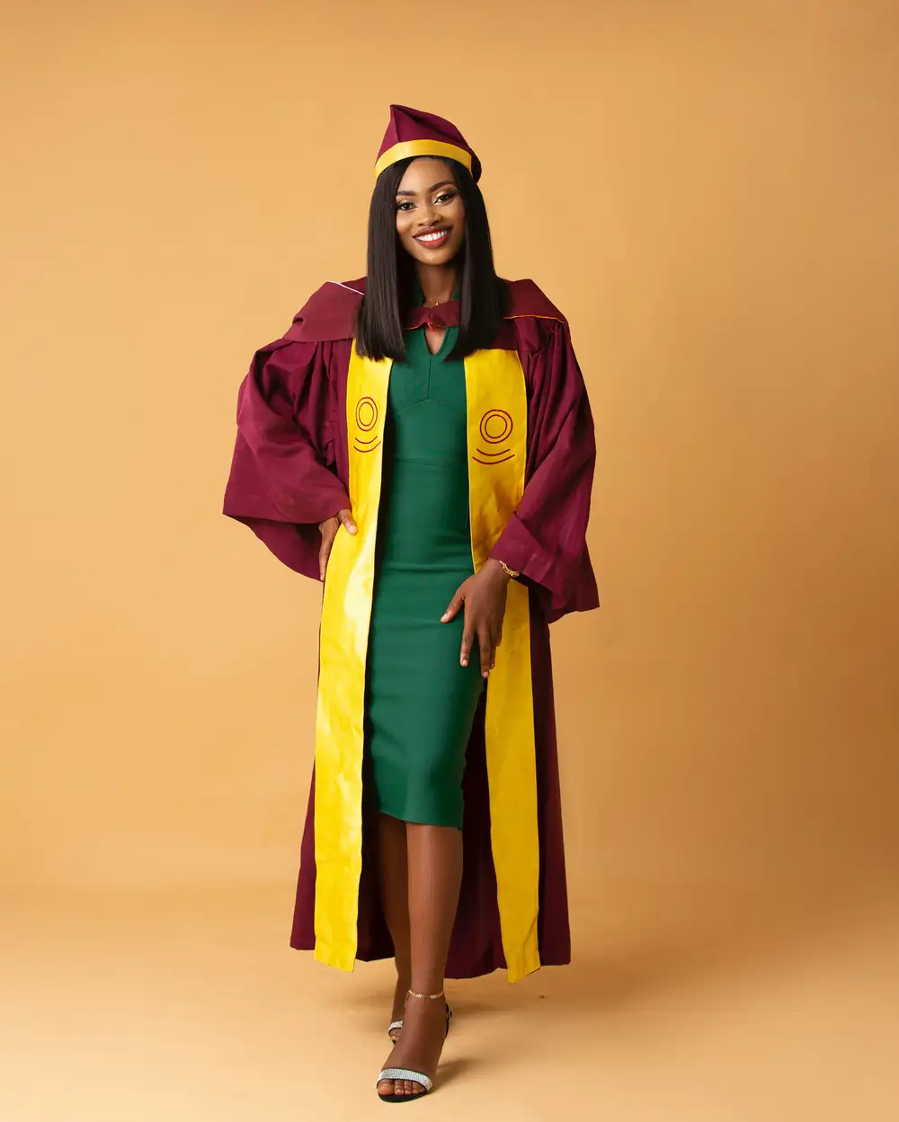 woman in a graduation gown