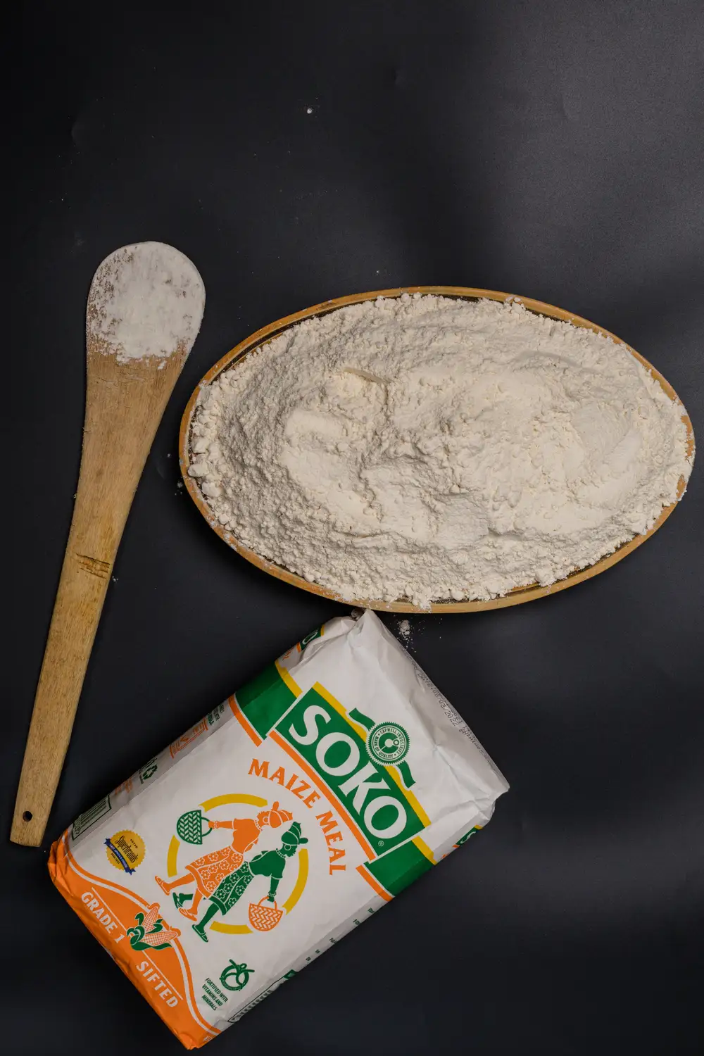 Oval shaped bowl of flour
