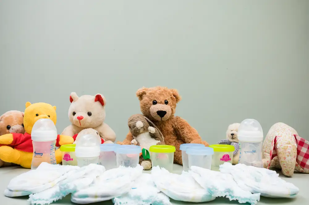 Play teddies and diapers