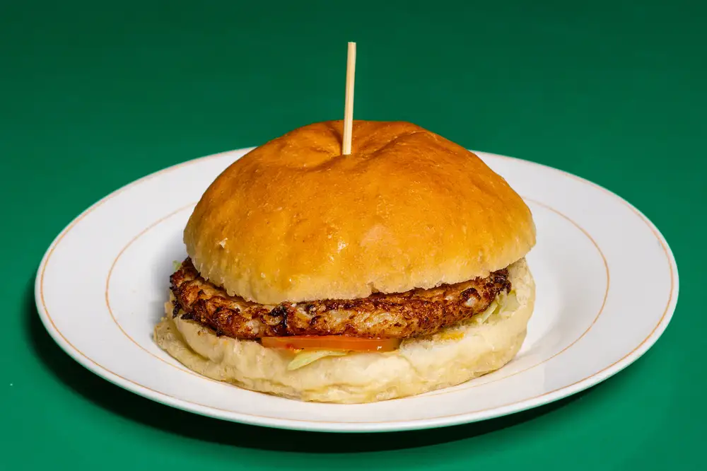 Hamburger in a plate