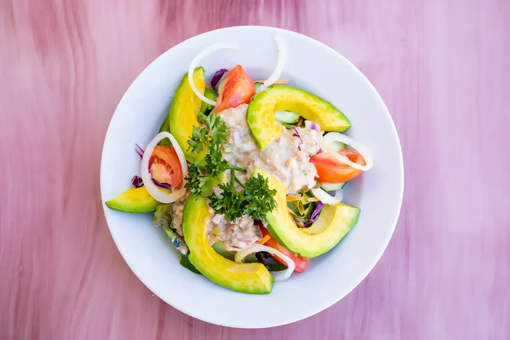 Avocado salad in a plate