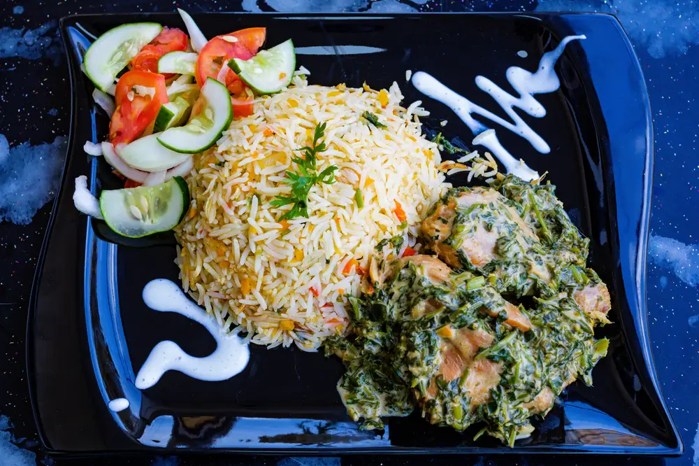 Basmati rice and vegetable salad