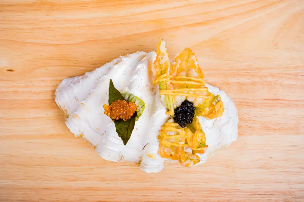 Seashell shaped appetizer