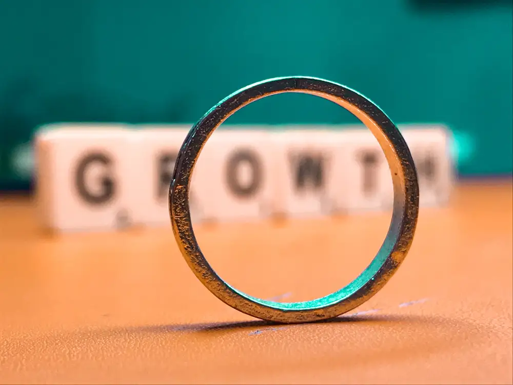 Close up view of a ring