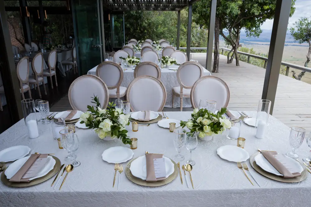 White themed dinning table
