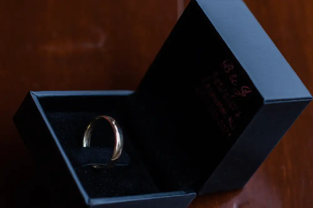 Golden Wedding Ring in a Box