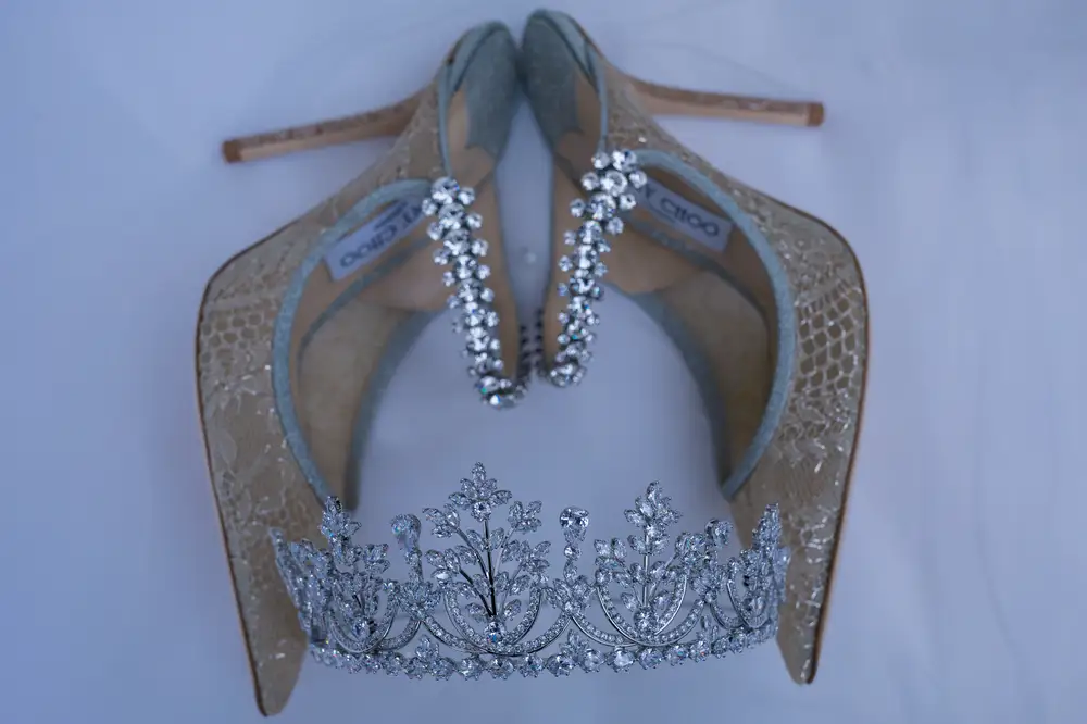 Dimond studded wedding heels