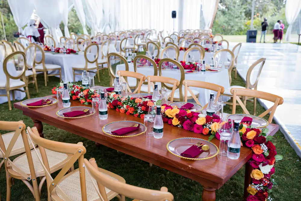 Classic outdoor event decorations