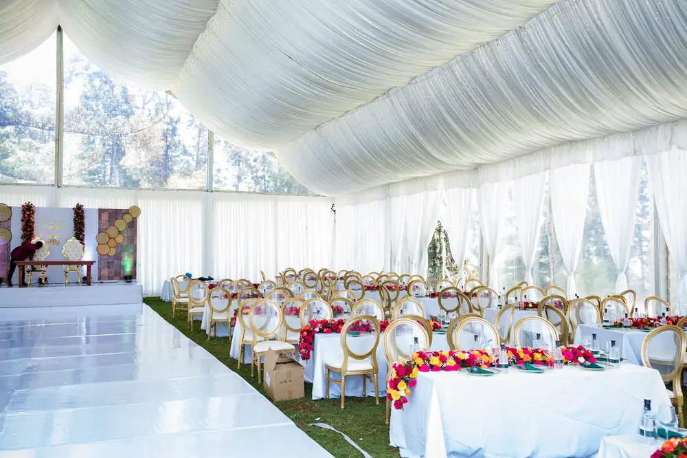 Interior of an Event Centre set for a wedding ceremony