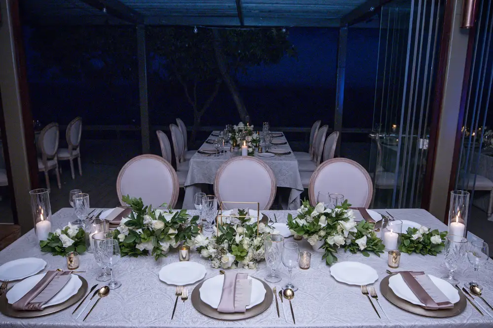 Dinning Table Decorated with flowers at an Event