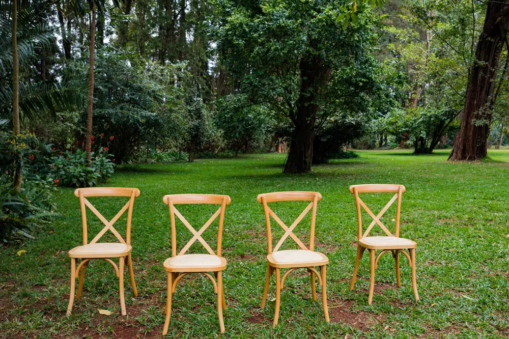Four Chairs arranged in a park