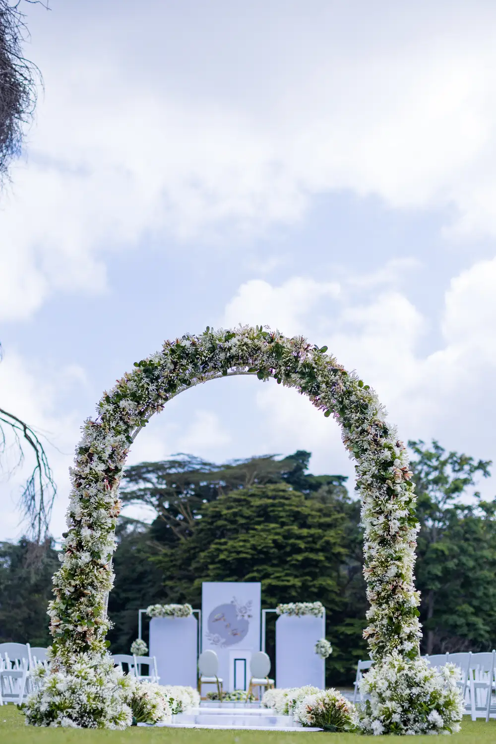 Wedding flower Arc on a park