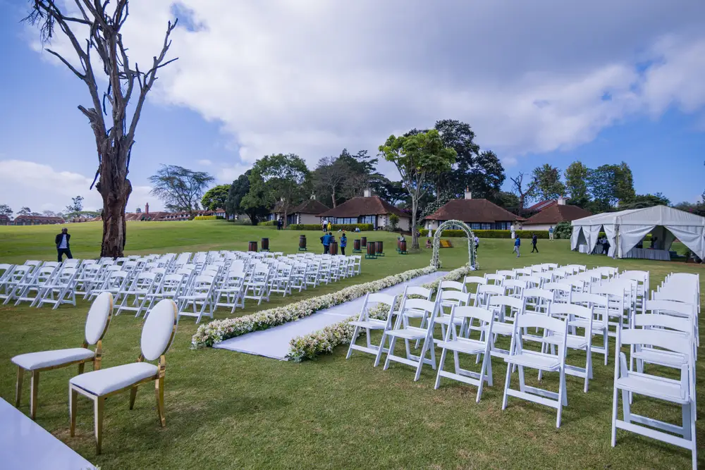Wedding Ceremony set for an outdoor event
