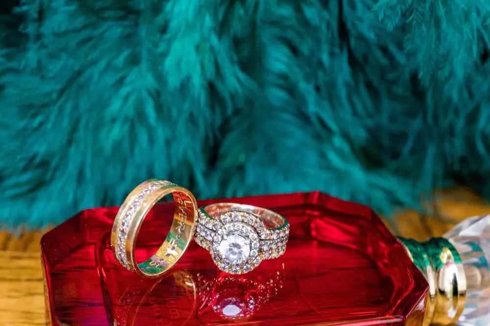 Diamond Studded Golden rings