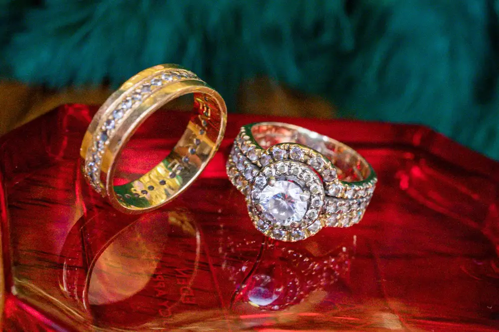 Diamond studded Wedding rings
