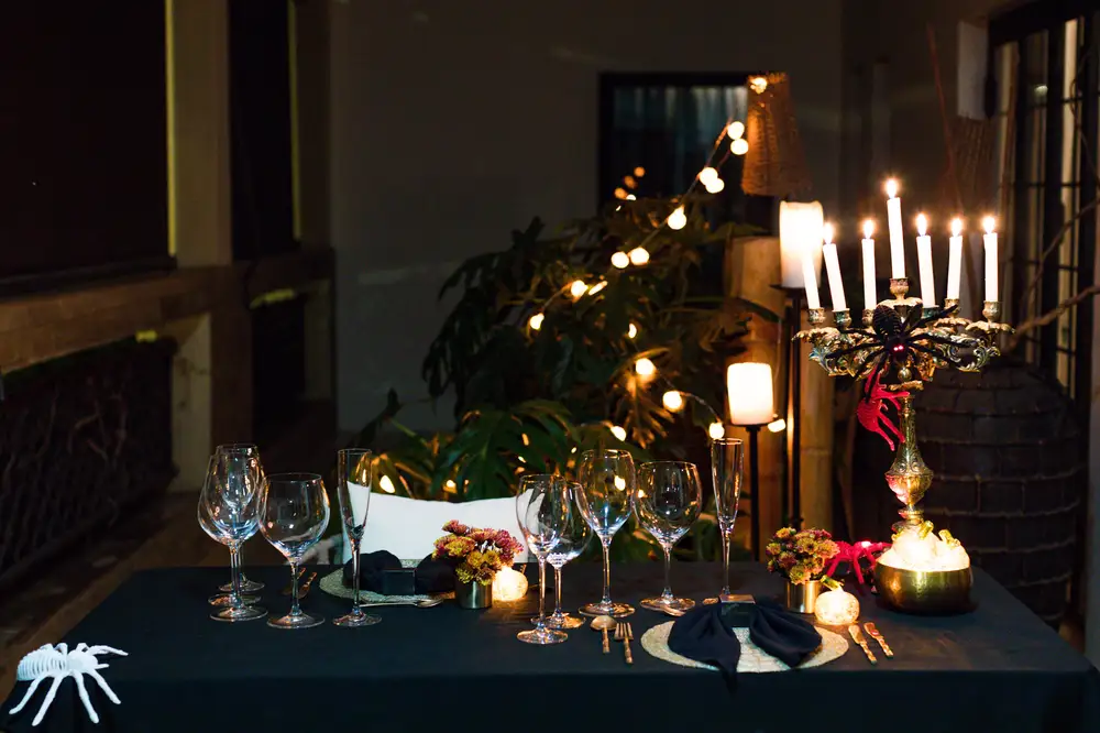 Wine Glasses on a dinning table