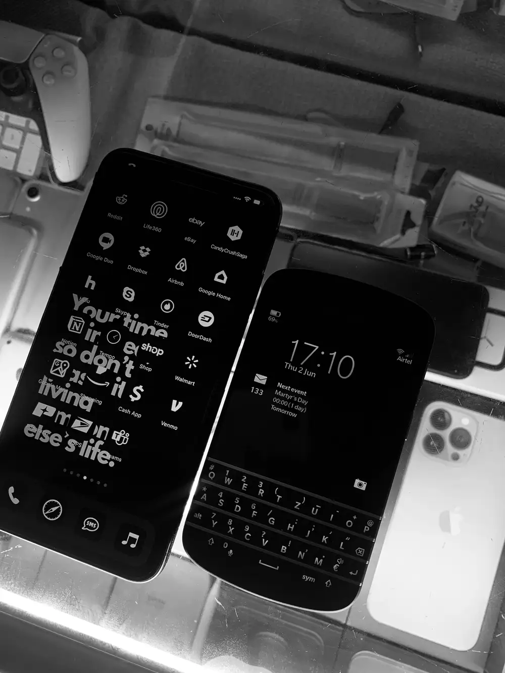 Blackberry and iphone