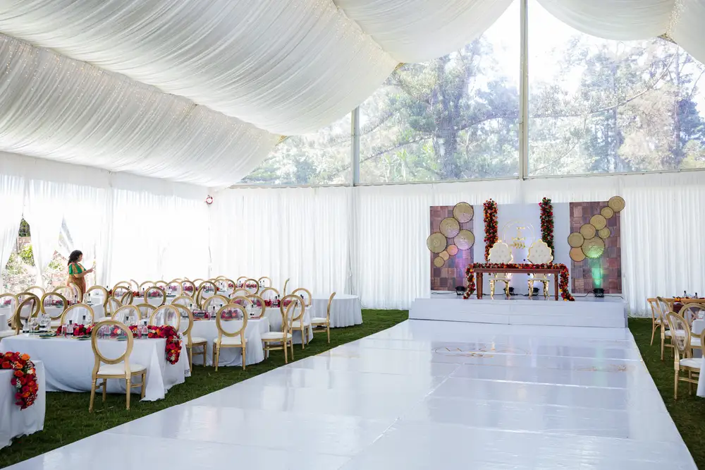 White themed elegant Wedding centre