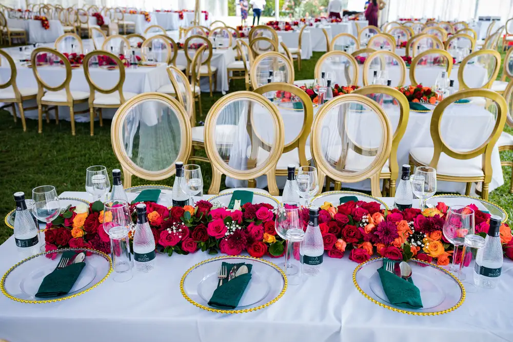 Elegant Wedding reception tables setup