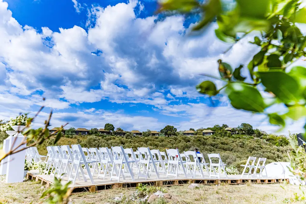 Outdoor landscape setup for a Wedding