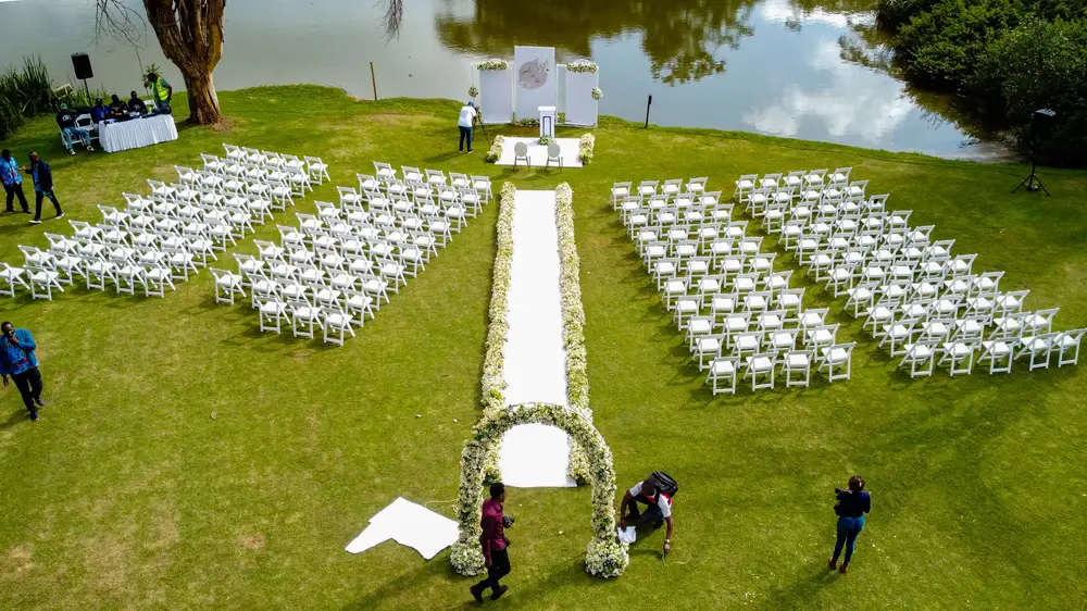 Wedding ceremony in a park