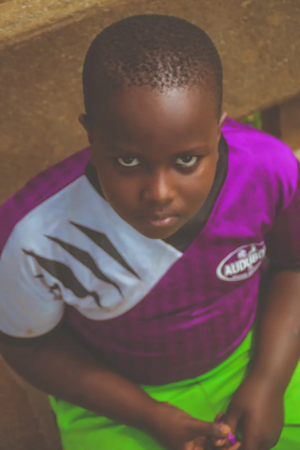 Boy looking up