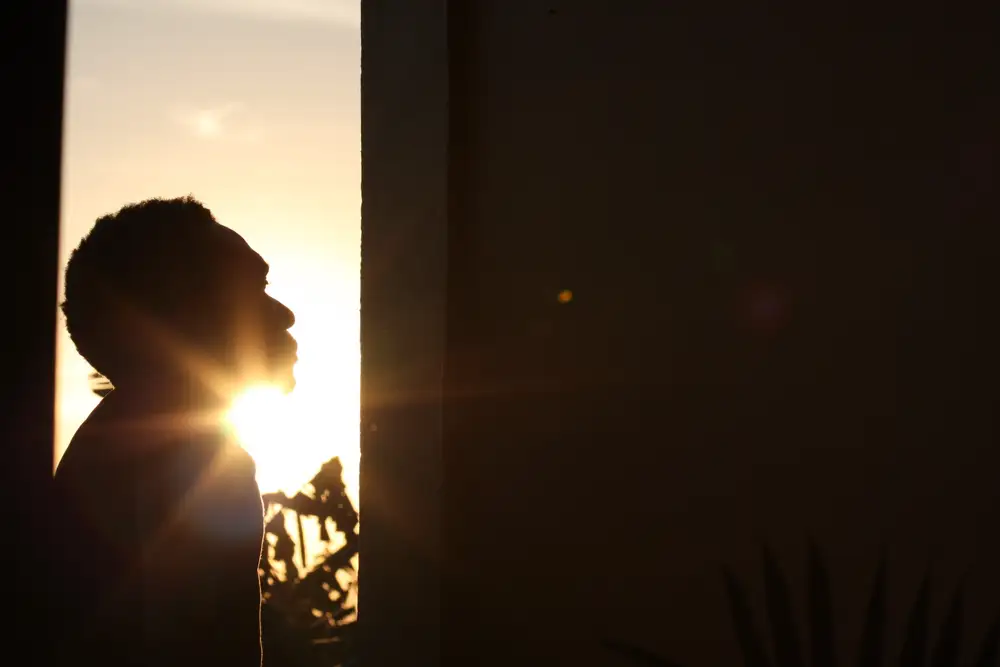 Silhouette of a man during a sunset