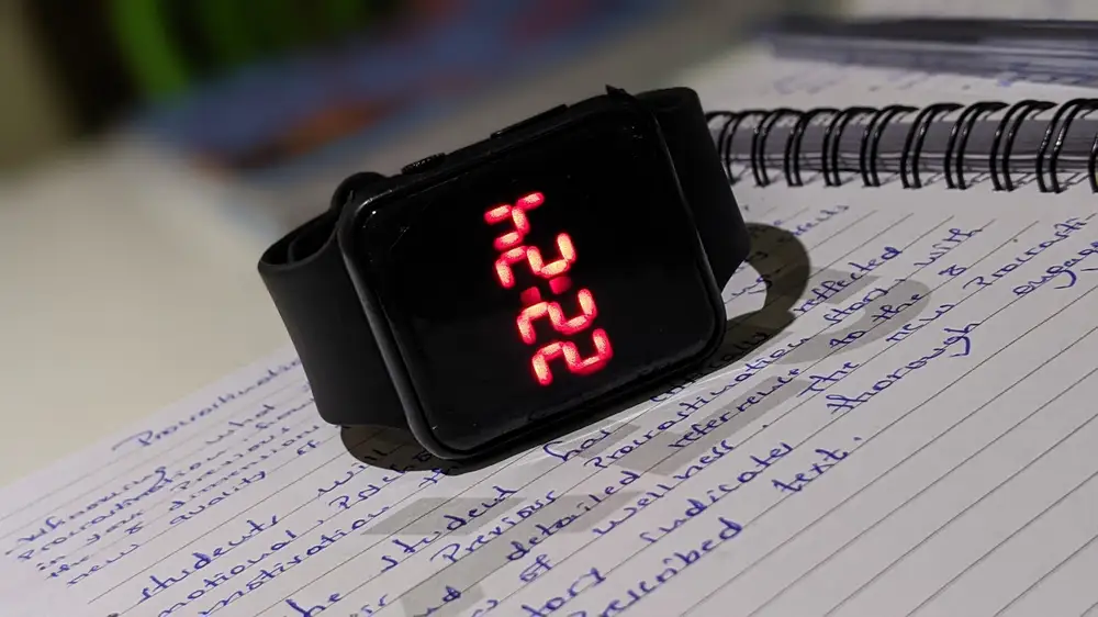 Digital watch on a book