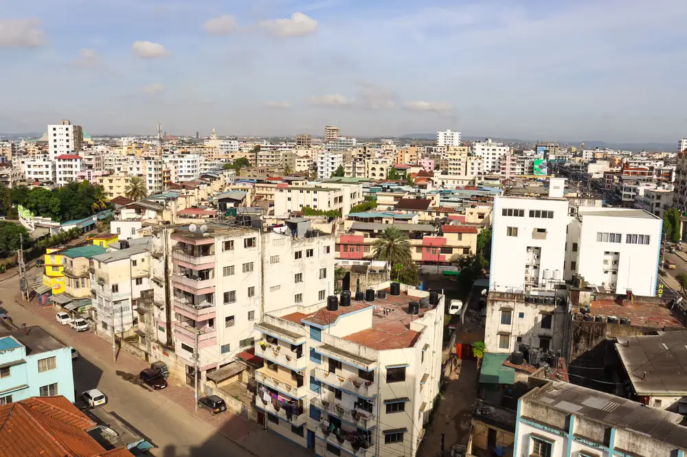 Aerial view of a metropolitan area