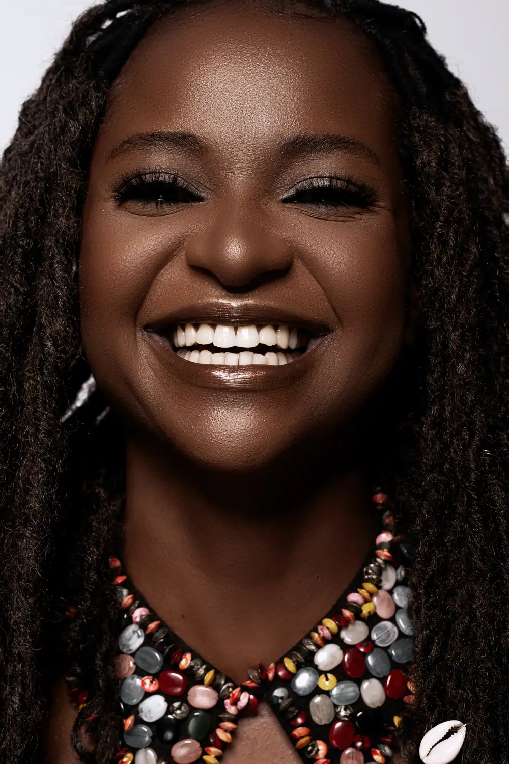 Black woman grinning