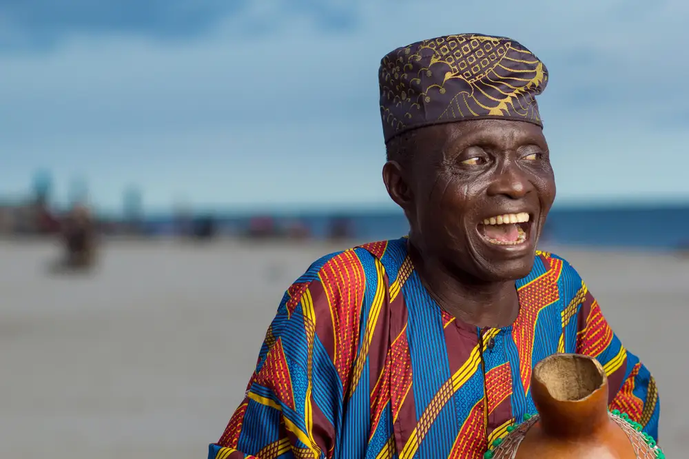 A Man Wearing Yoruba Cap