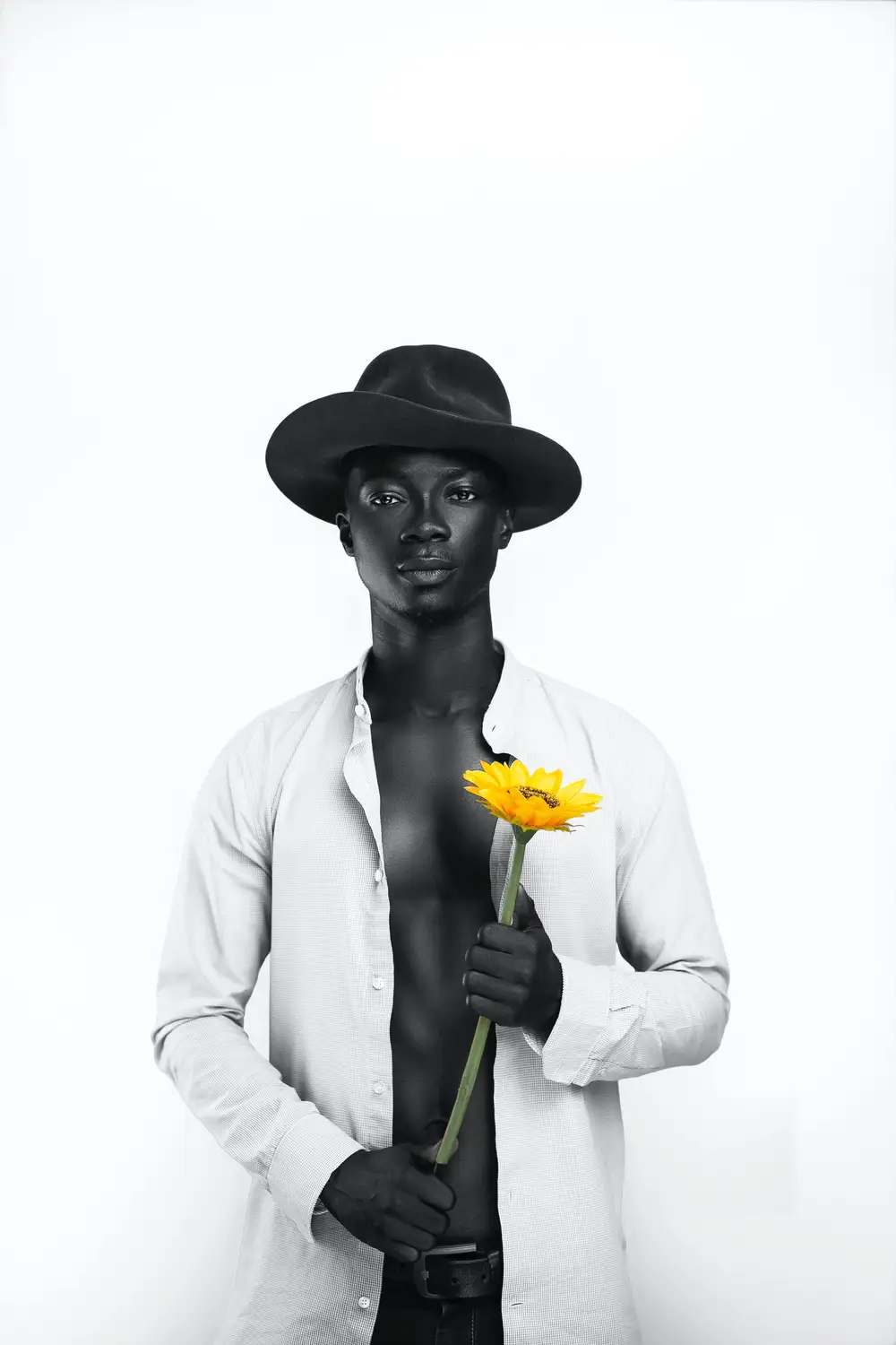 Man holding Sunflower