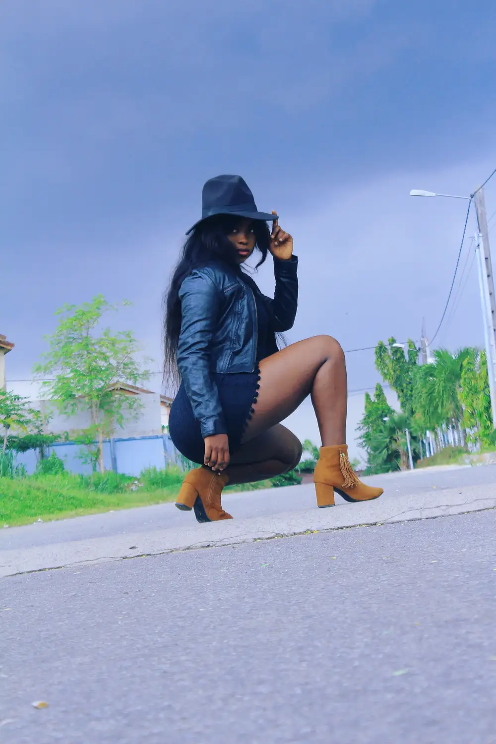 woman in black jacket