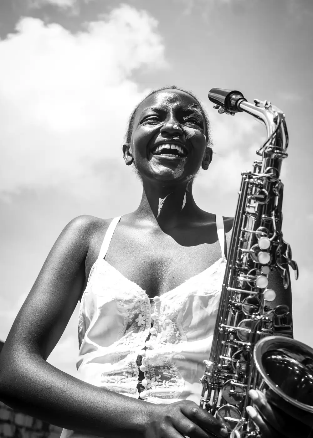 Lady with saxophone