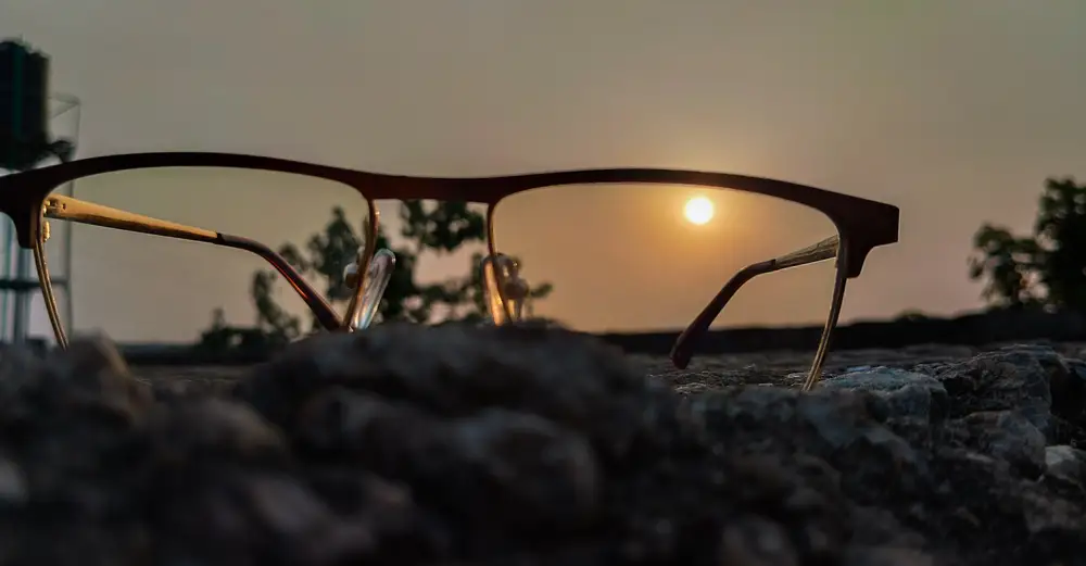 Sunset in the glasses