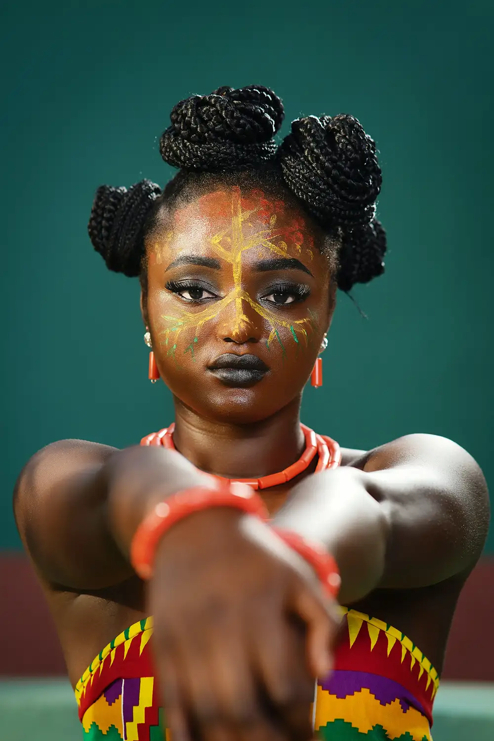 Young woman on african attire