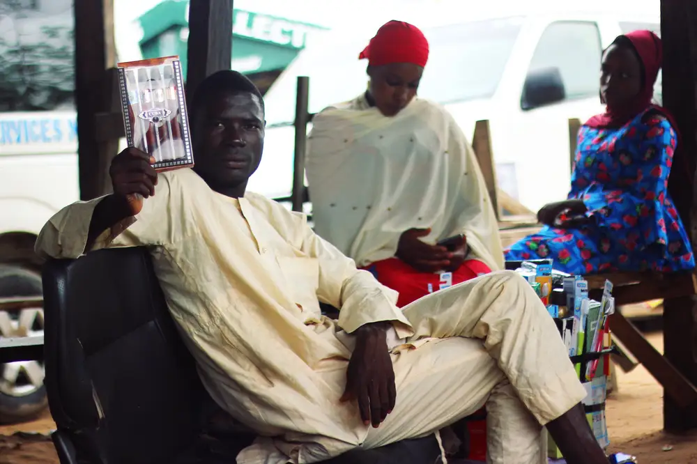 a man sitting