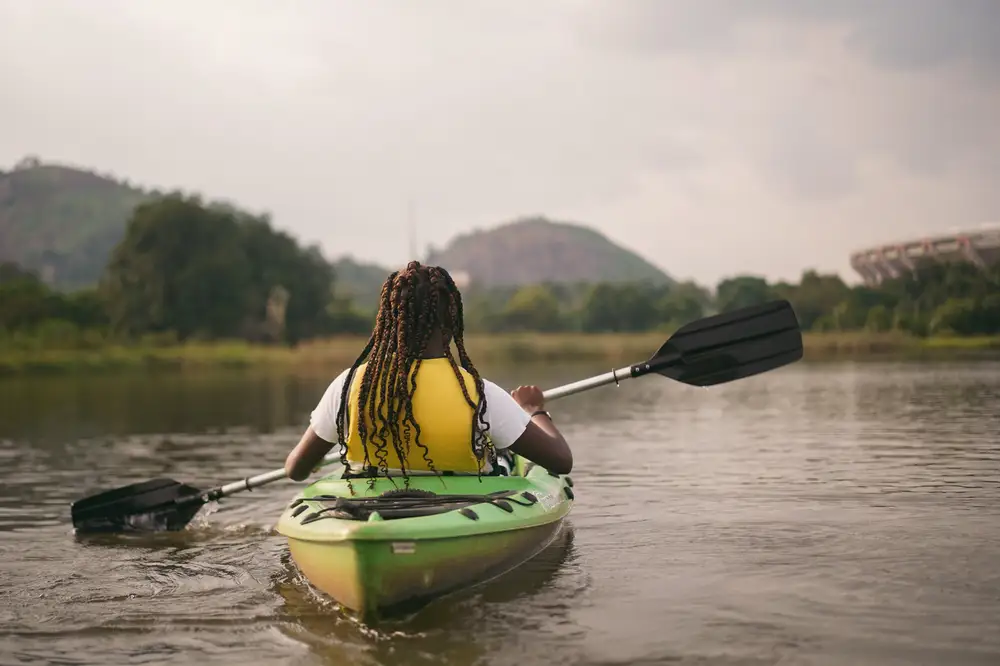 Girl using boat