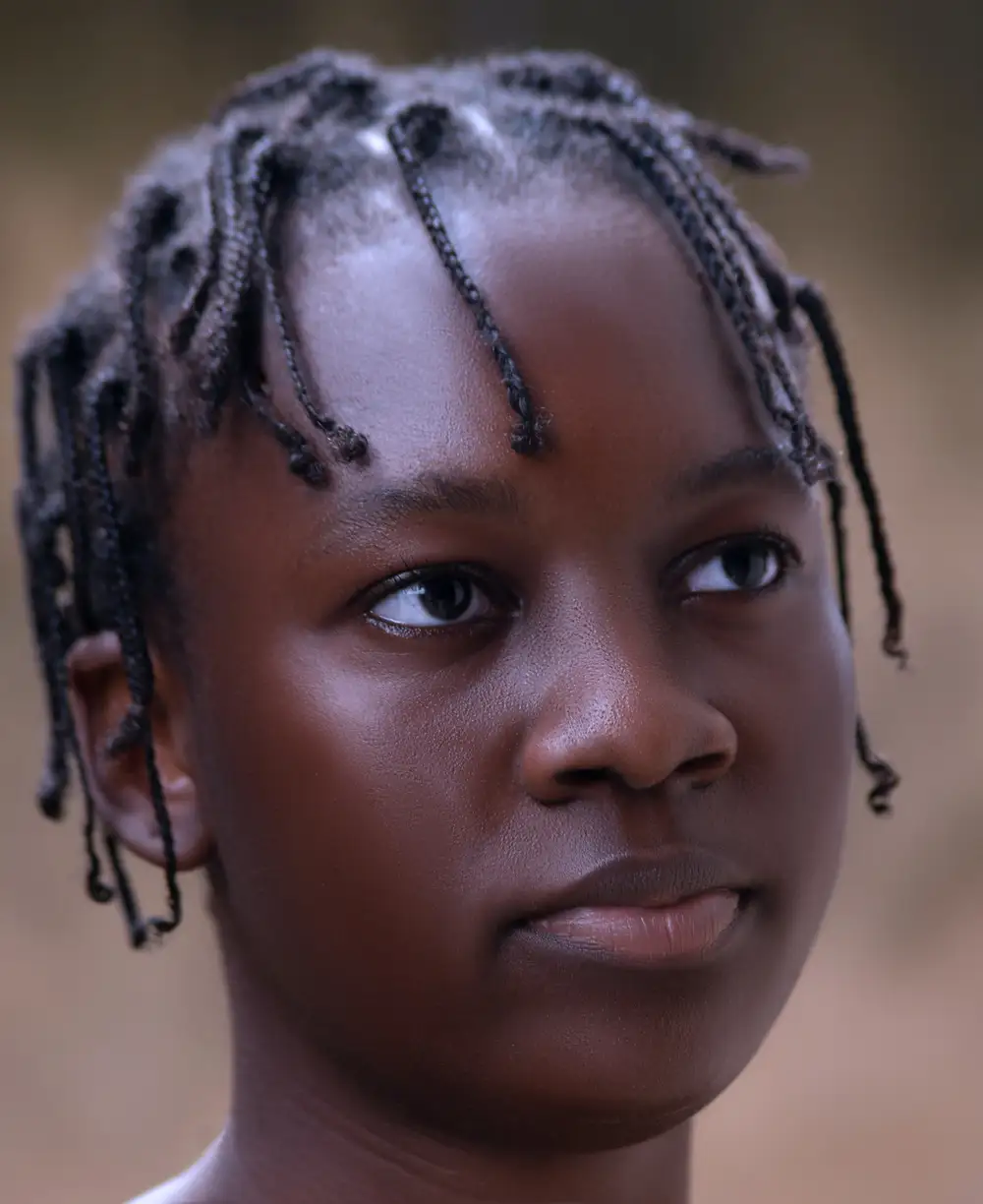 young woman on braids
